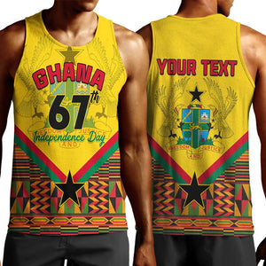 Ghana Independence Day Men Tank Top with Freedom and Justice and African Pattern