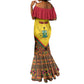 Ghana Independence Day Mermaid Dress with Freedom and Justice and African Pattern