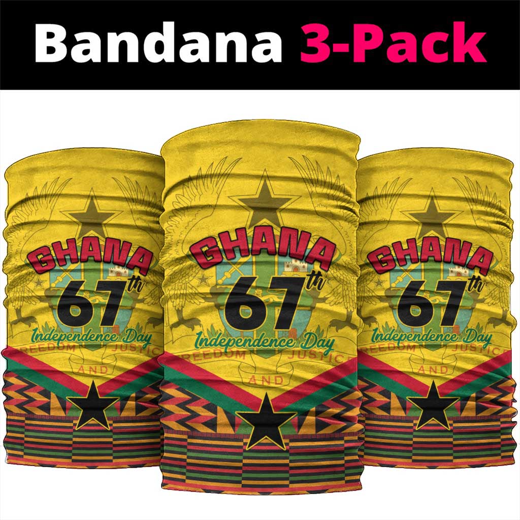 Ghana Independence Day Neck Gaiter Freedom and Justice and African Pattern LT01
