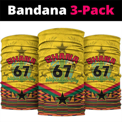 Ghana Independence Day Neck Gaiter Freedom and Justice and African Pattern LT01