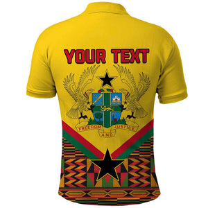 Ghana Independence Day Polo Shirt with Freedom and Justice and African Pattern