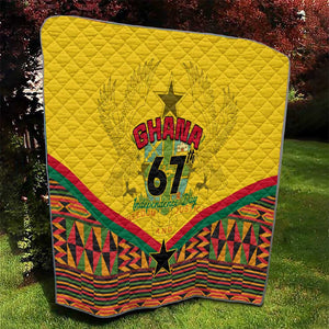 Ghana Independence Day Quilt with Freedom and Justice and African Pattern