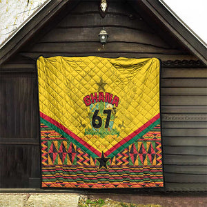 Ghana Independence Day Quilt with Freedom and Justice and African Pattern