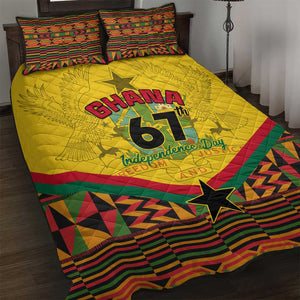 Ghana Independence Day Quilt Bed Set with Freedom and Justice and African Pattern