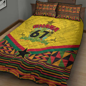 Ghana Independence Day Quilt Bed Set with Freedom and Justice and African Pattern