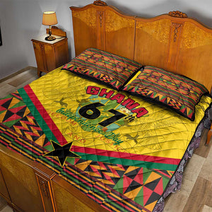 Ghana Independence Day Quilt Bed Set with Freedom and Justice and African Pattern