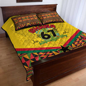 Ghana Independence Day Quilt Bed Set with Freedom and Justice and African Pattern