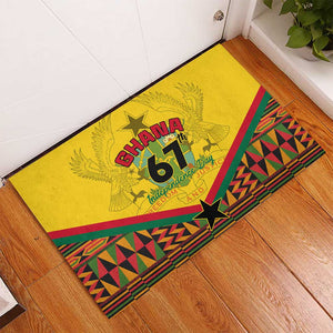 Ghana Independence Day Rubber Doormat with Freedom and Justice and African Pattern