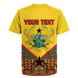 Ghana Independence Day Rugby Jersey with Freedom and Justice and African Pattern