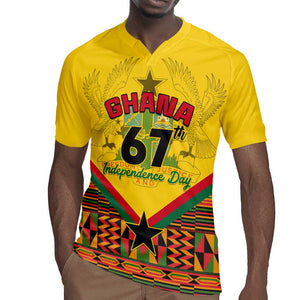 Ghana Independence Day Rugby Jersey with Freedom and Justice and African Pattern