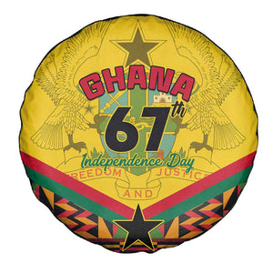 Ghana Independence Day Spare Tire Cover with Freedom and Justice and African Pattern