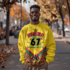 Ghana Independence Day Sweatshirt with Freedom and Justice and African Pattern