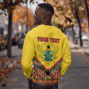 Ghana Independence Day Sweatshirt with Freedom and Justice and African Pattern