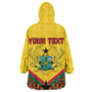 Ghana Independence Day Wearable Blanket Hoodie with Freedom and Justice and African Pattern