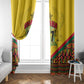 Ghana Independence Day Window Curtain with Freedom and Justice and African Pattern
