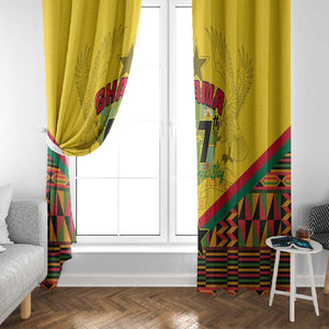 Ghana Independence Day Window Curtain with Freedom and Justice and African Pattern