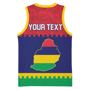 Mauritius Independence Day Basketball Jersey with Stella Clavisque Maris Indici and Floral Pattern LT01