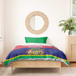 Mauritius Independence Day Bedding Set with Stella Clavisque Maris Indici and Floral Pattern