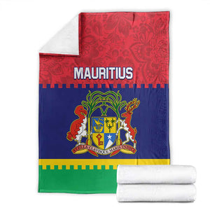 Mauritius Independence Day Blanket with Stella Clavisque Maris Indici and Floral Pattern