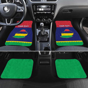 Mauritius Independence Day Car Mats with Stella Clavisque Maris Indici and Floral Pattern