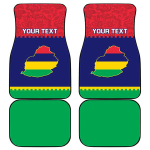 Mauritius Independence Day Car Mats with Stella Clavisque Maris Indici and Floral Pattern