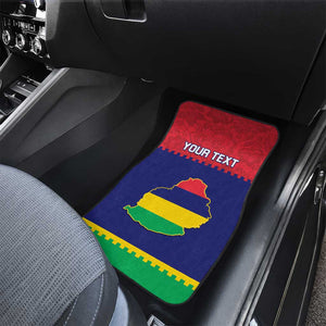 Mauritius Independence Day Car Mats with Stella Clavisque Maris Indici and Floral Pattern