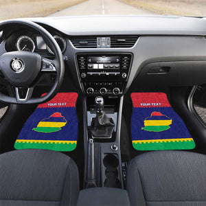 Mauritius Independence Day Car Mats with Stella Clavisque Maris Indici and Floral Pattern