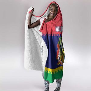 Mauritius Independence Day Hooded Blanket with Stella Clavisque Maris Indici and Floral Pattern