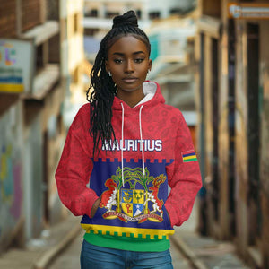 Mauritius Independence Day Hoodie with Stella Clavisque Maris Indici and Floral Pattern