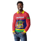 Mauritius Independence Day Long Sleeve Polo Shirt with Stella Clavisque Maris Indici and Floral Pattern