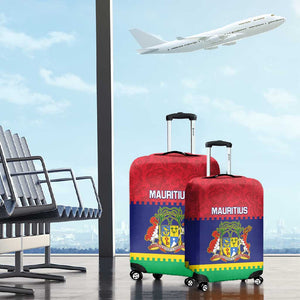 Mauritius Independence Day Luggage Cover with Stella Clavisque Maris Indici and Floral Pattern