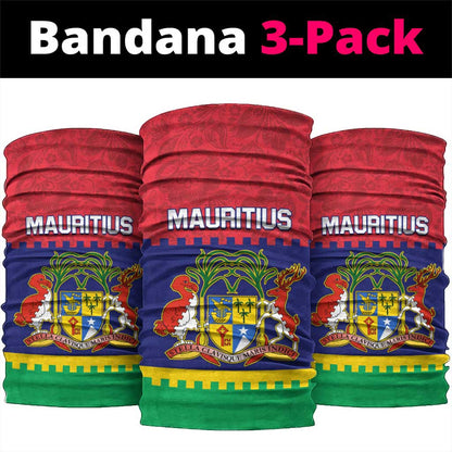 Mauritius Independence Day Neck Gaiter Stella Clavisque Maris Indici and Floral Pattern LT01