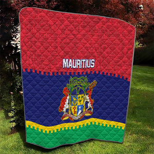 Mauritius Independence Day Quilt with Stella Clavisque Maris Indici and Floral Pattern