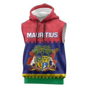 Mauritius Independence Day Sleeveless Hoodie with Stella Clavisque Maris Indici and Floral Pattern - African Pride