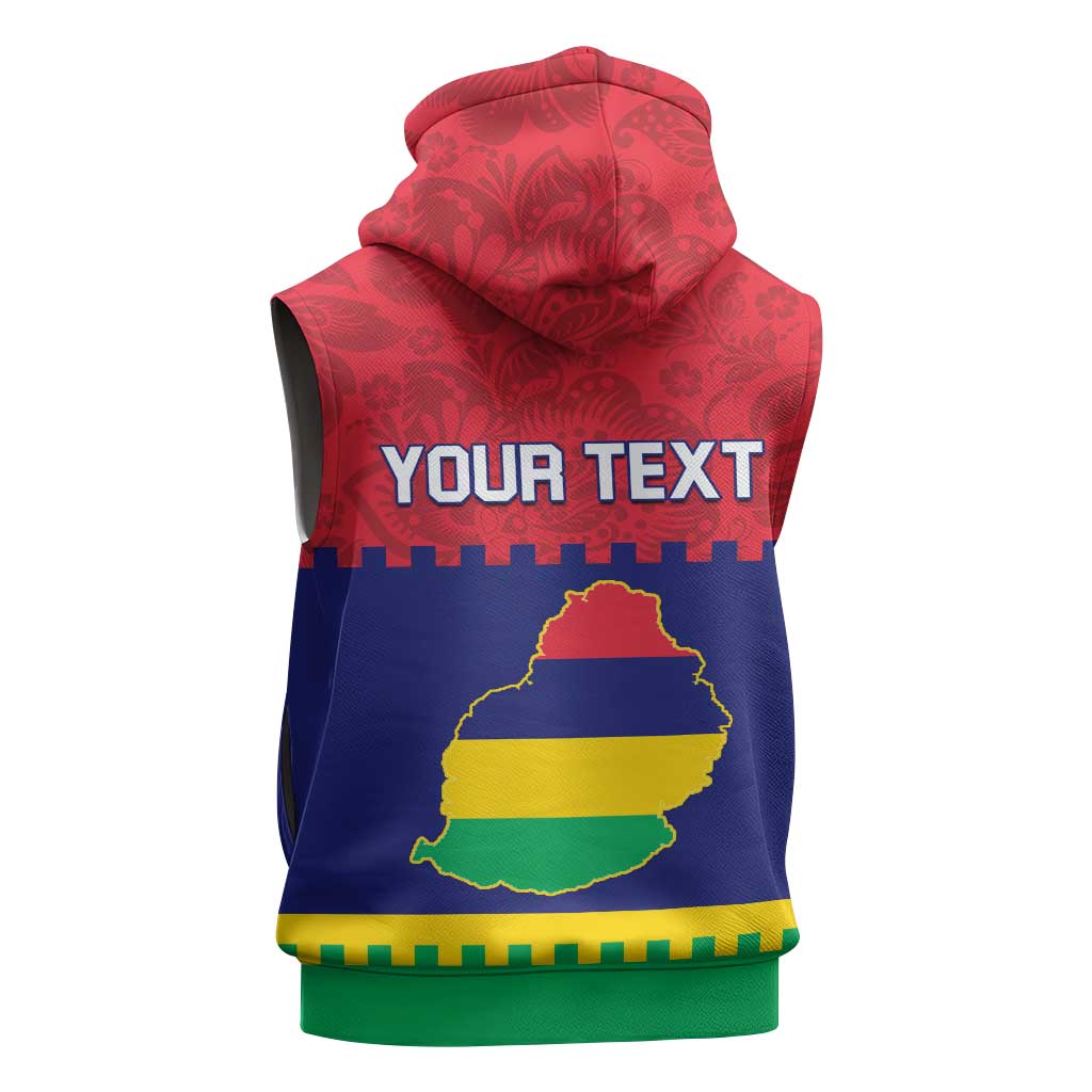Mauritius Independence Day Sleeveless Hoodie with Stella Clavisque Maris Indici and Floral Pattern - African Pride