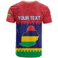 Mauritius Independence Day T shirt with Stella Clavisque Maris Indici and Floral Pattern