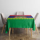 Mauritius Independence Day Tablecloth with Stella Clavisque Maris Indici and Floral Pattern