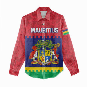 Mauritius Independence Day Women Casual Shirt with Stella Clavisque Maris Indici and Floral Pattern