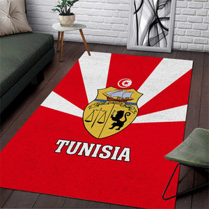 Tunisia Independence Day Area Rug with Coat of Arms and Flag Style