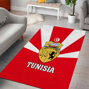 Tunisia Independence Day Area Rug with Coat of Arms and Flag Style