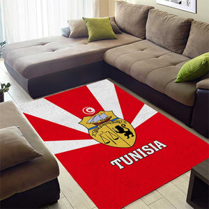 Tunisia Independence Day Area Rug with Coat of Arms and Flag Style