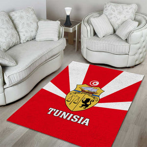 Tunisia Independence Day Area Rug with Coat of Arms and Flag Style