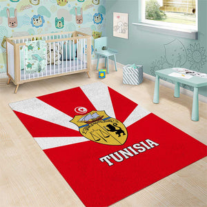 Tunisia Independence Day Area Rug with Coat of Arms and Flag Style