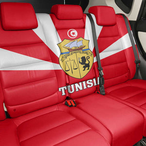 Tunisia Independence Day Back Car Seat Cover with Coat of Arms and Flag Style