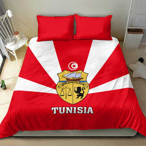 Tunisia Independence Day Bedding Set with Coat of Arms and Flag Style