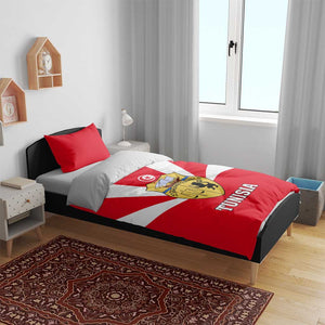 Tunisia Independence Day Bedding Set with Coat of Arms and Flag Style