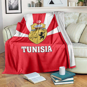 Tunisia Independence Day Blanket with Coat of Arms and Flag Style