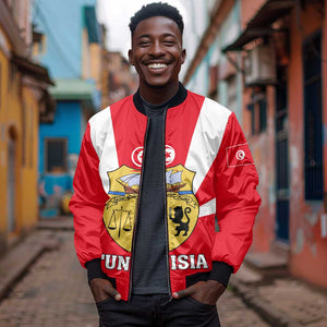 Tunisia Independence Day Bomber Jacket with Coat of Arms and Flag Style