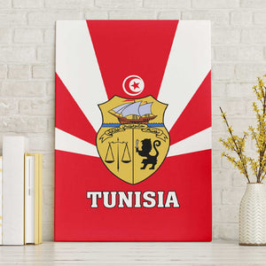 Tunisia Independence Day Canvas Wall Art with Coat of Arms and Flag Style