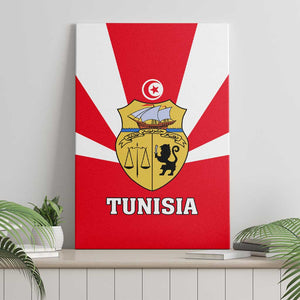 Tunisia Independence Day Canvas Wall Art with Coat of Arms and Flag Style